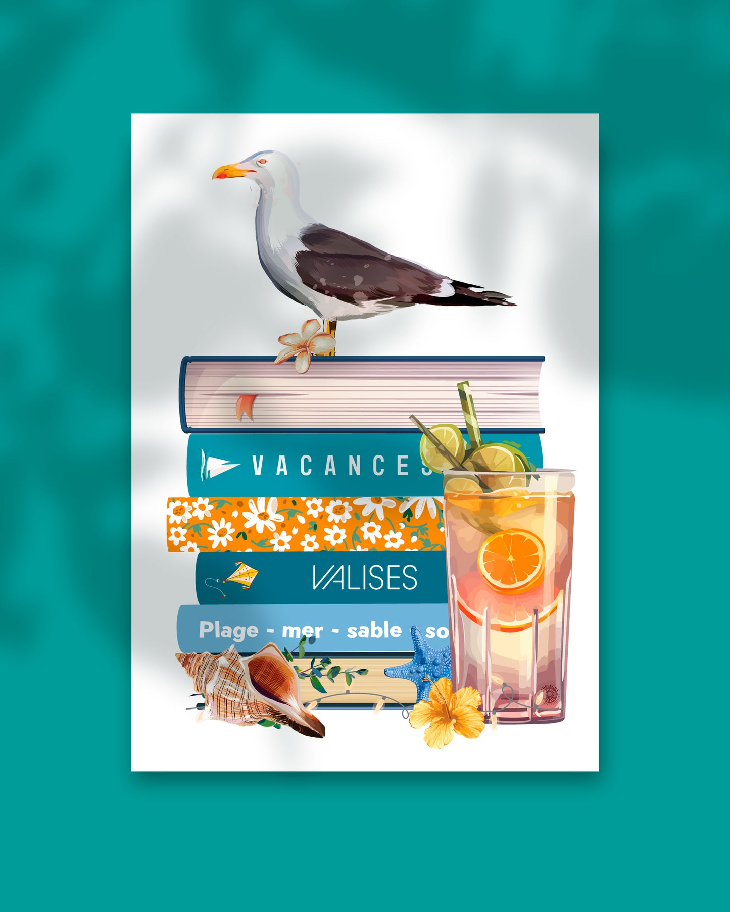 Illustration Pile de livres Vacances