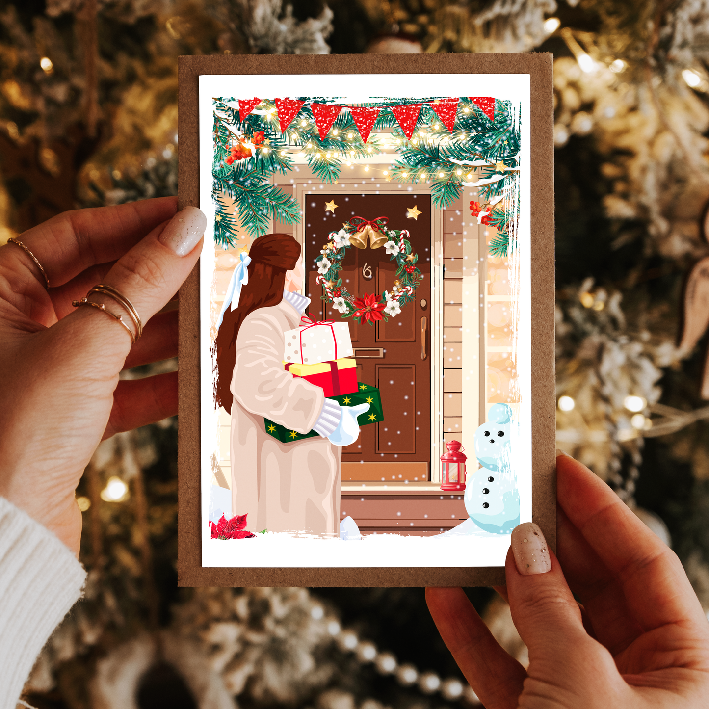 Illustration Christmas Door