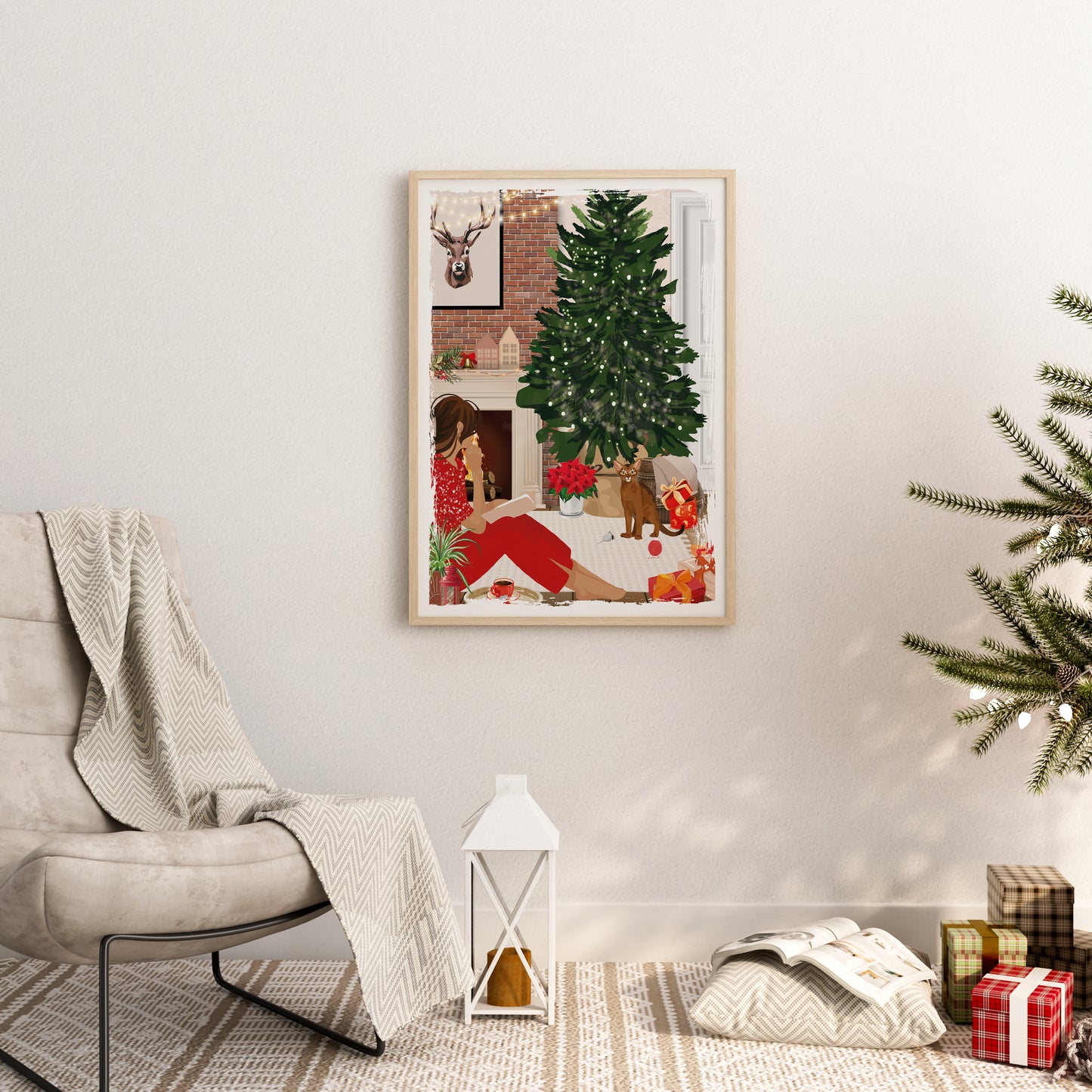 Illustration Cosy Christmas Eve