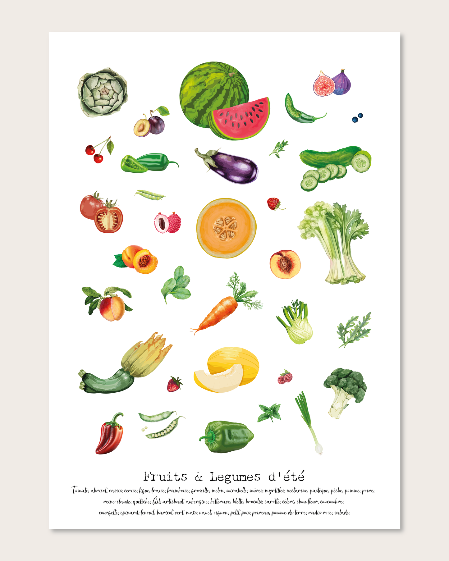 Illustrations Fruits & Légumes de Saison