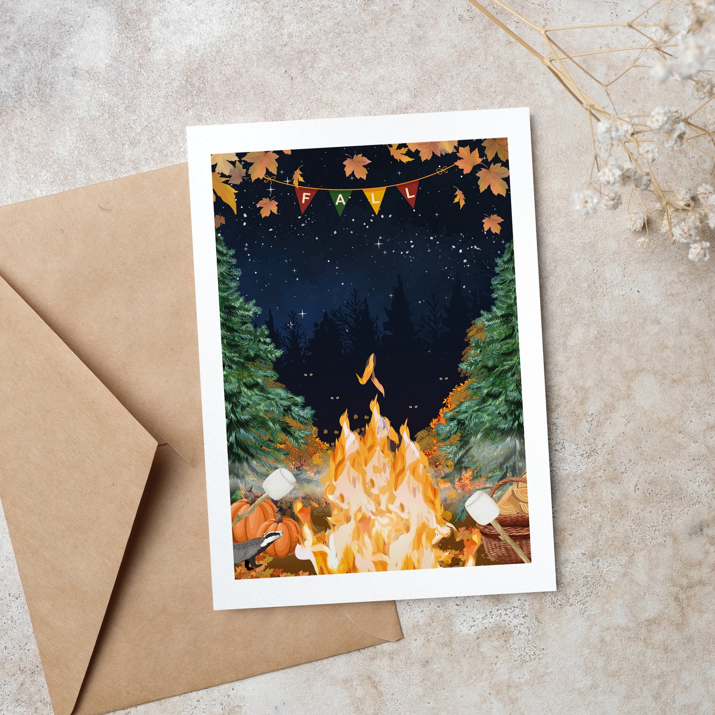 Illustration Feu de Camp dâAutomne