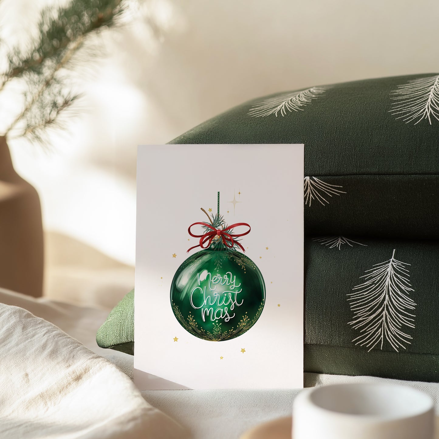 Lot de 4 Cartes Décoration de Noël