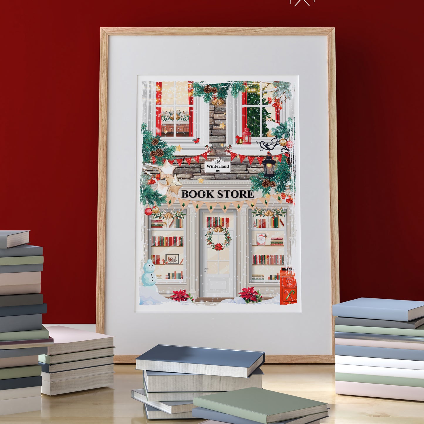 Illustration Bookstore de Noël