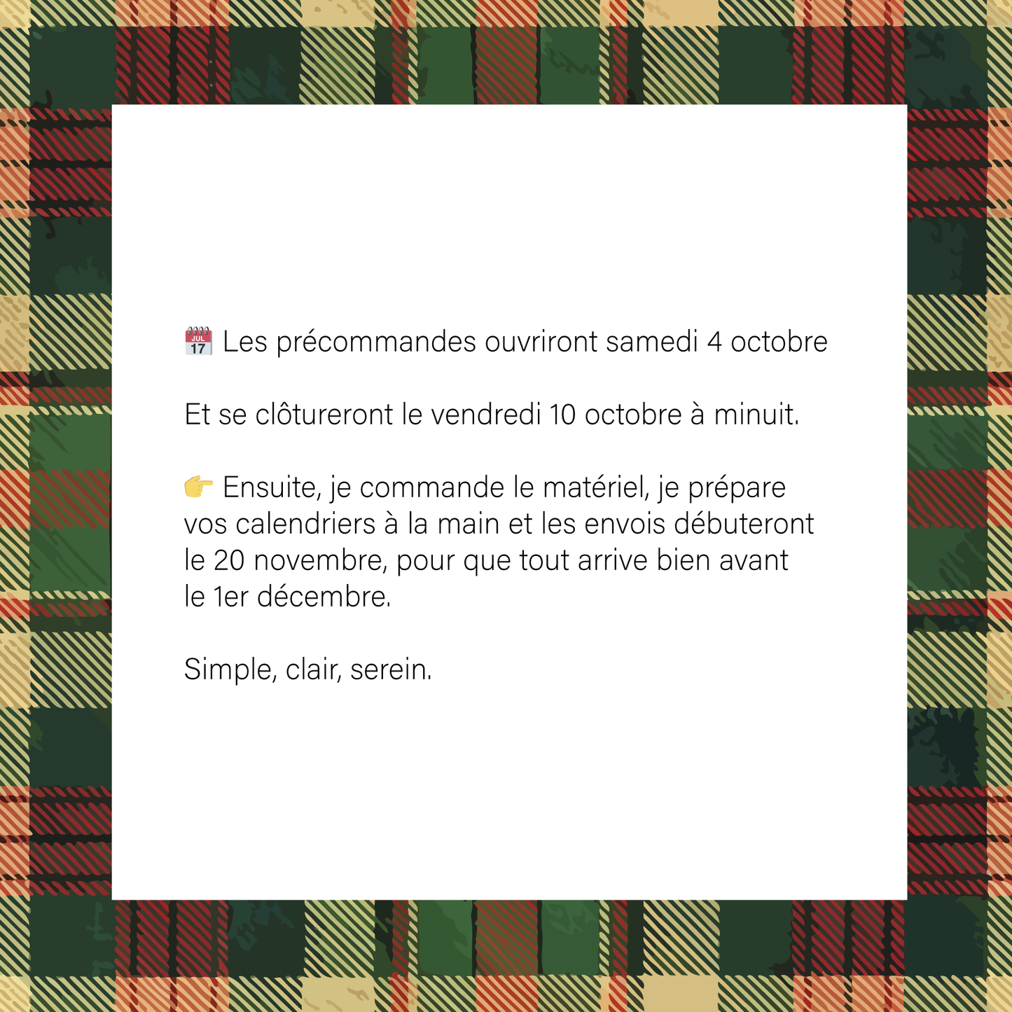 CALENDRIER DE L'AVENT 2025