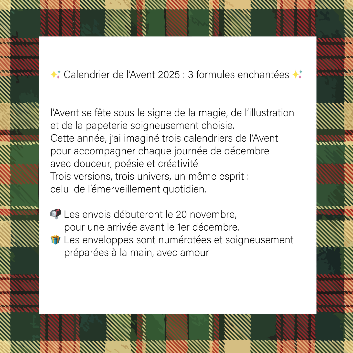 CALENDRIER DE L'AVENT 2025