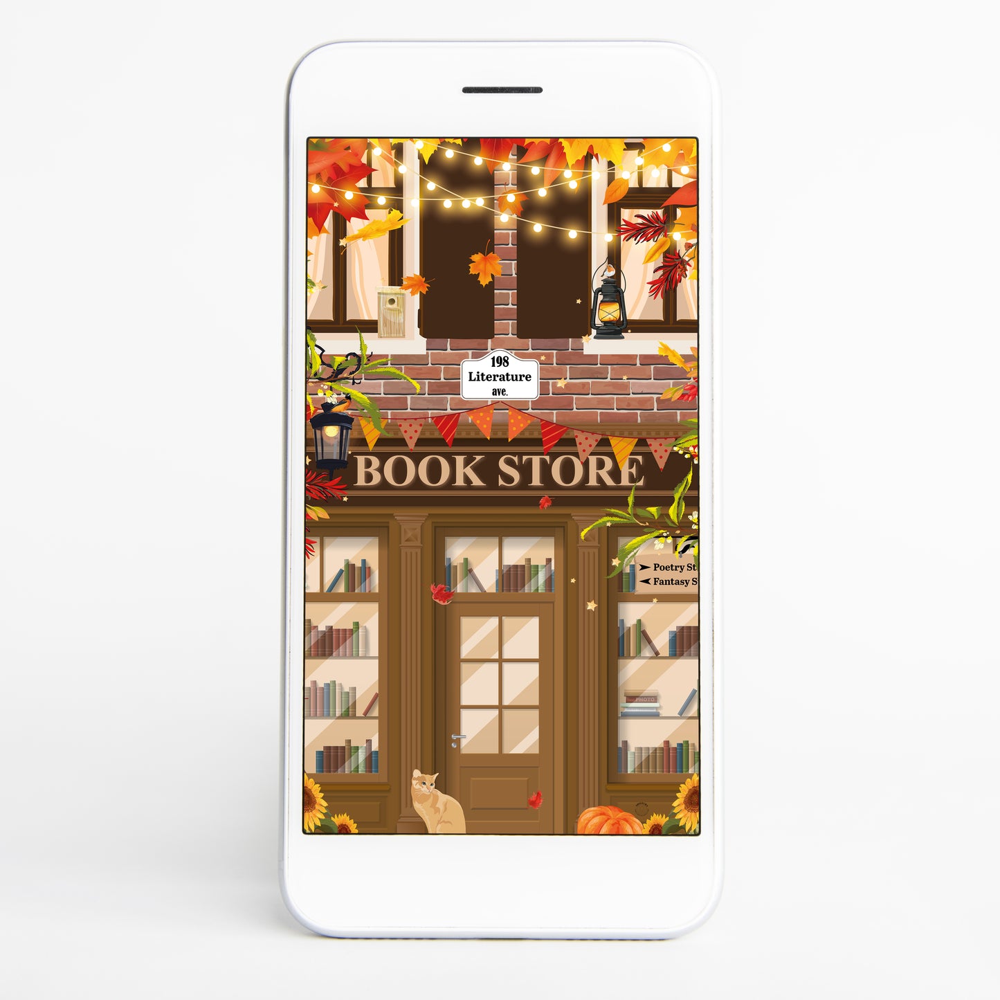 Fond d'écran telephone Fall Bookstore