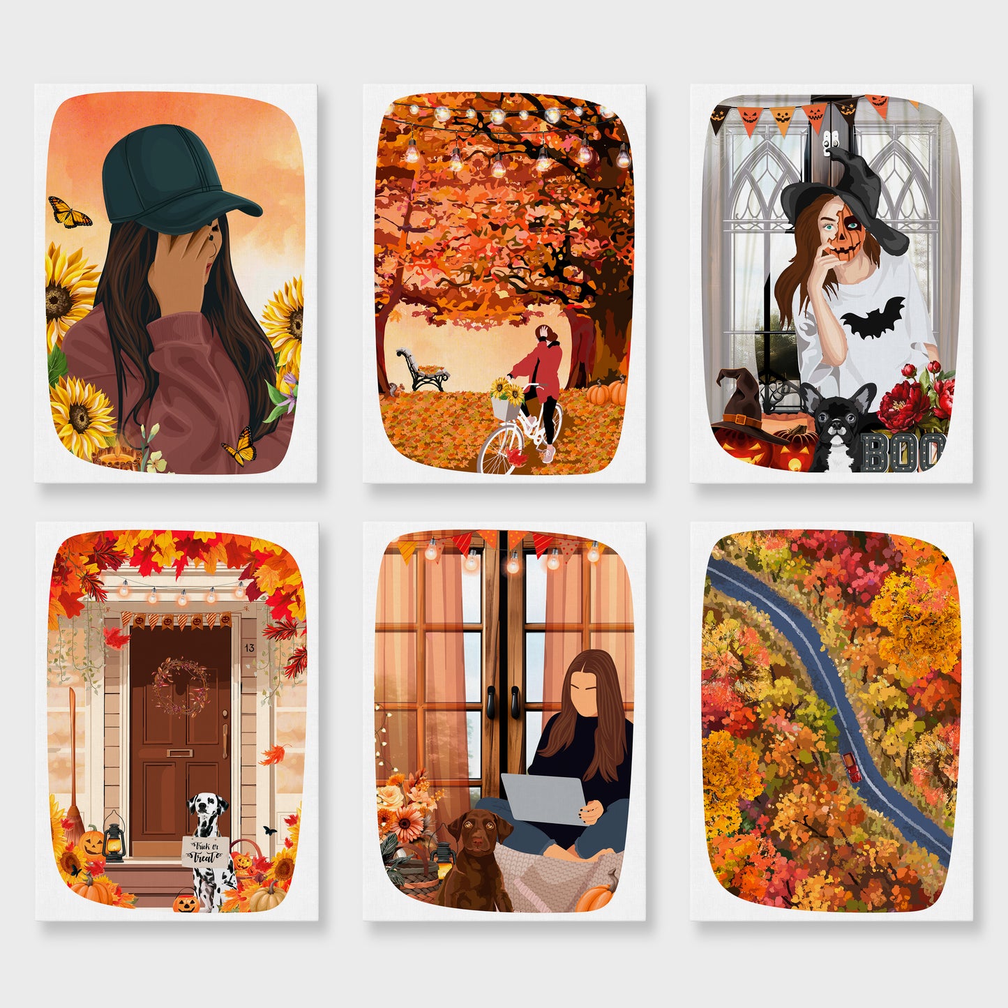 Illustration Fall Road