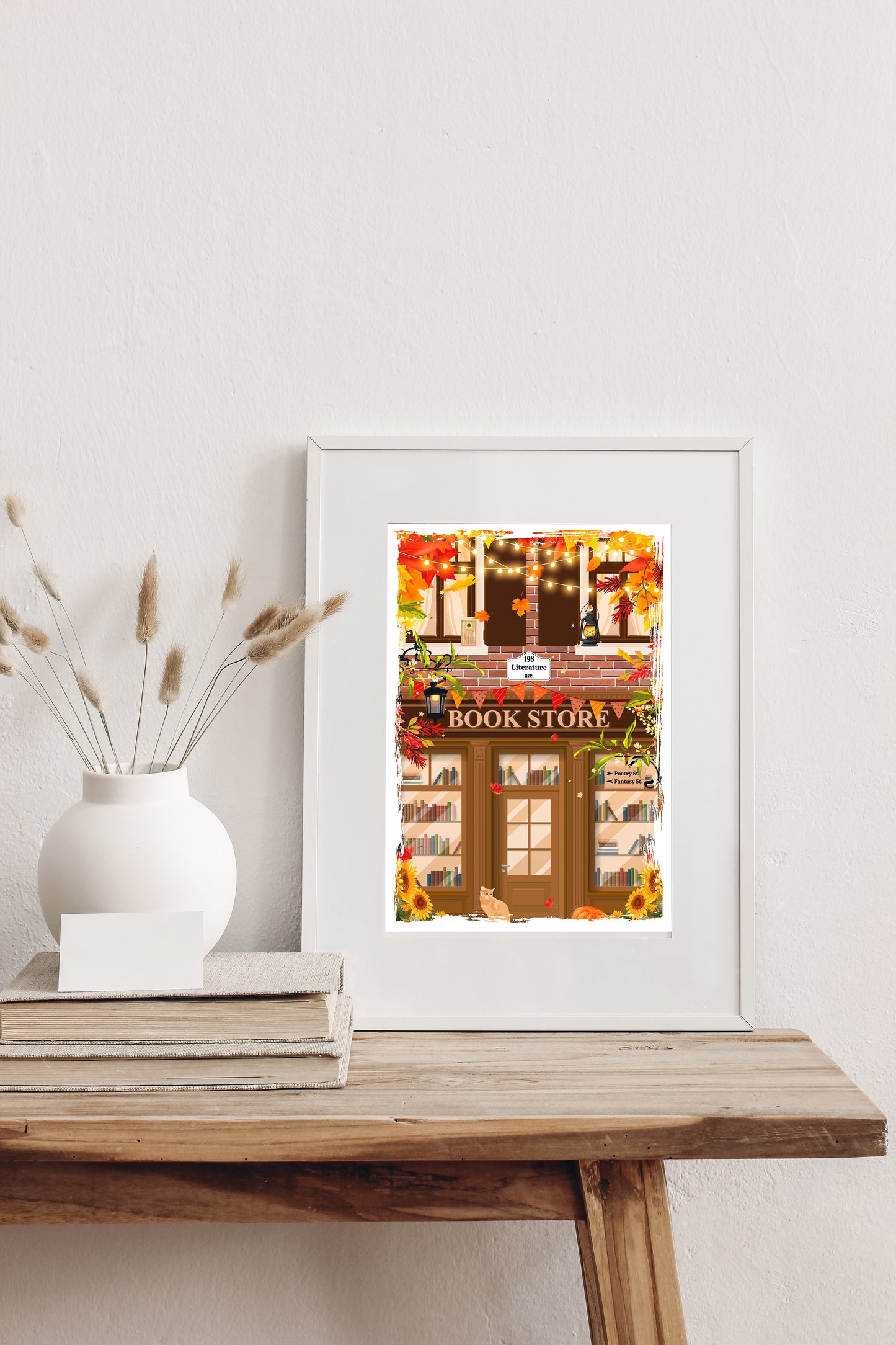 Illustration Fall Bookstore