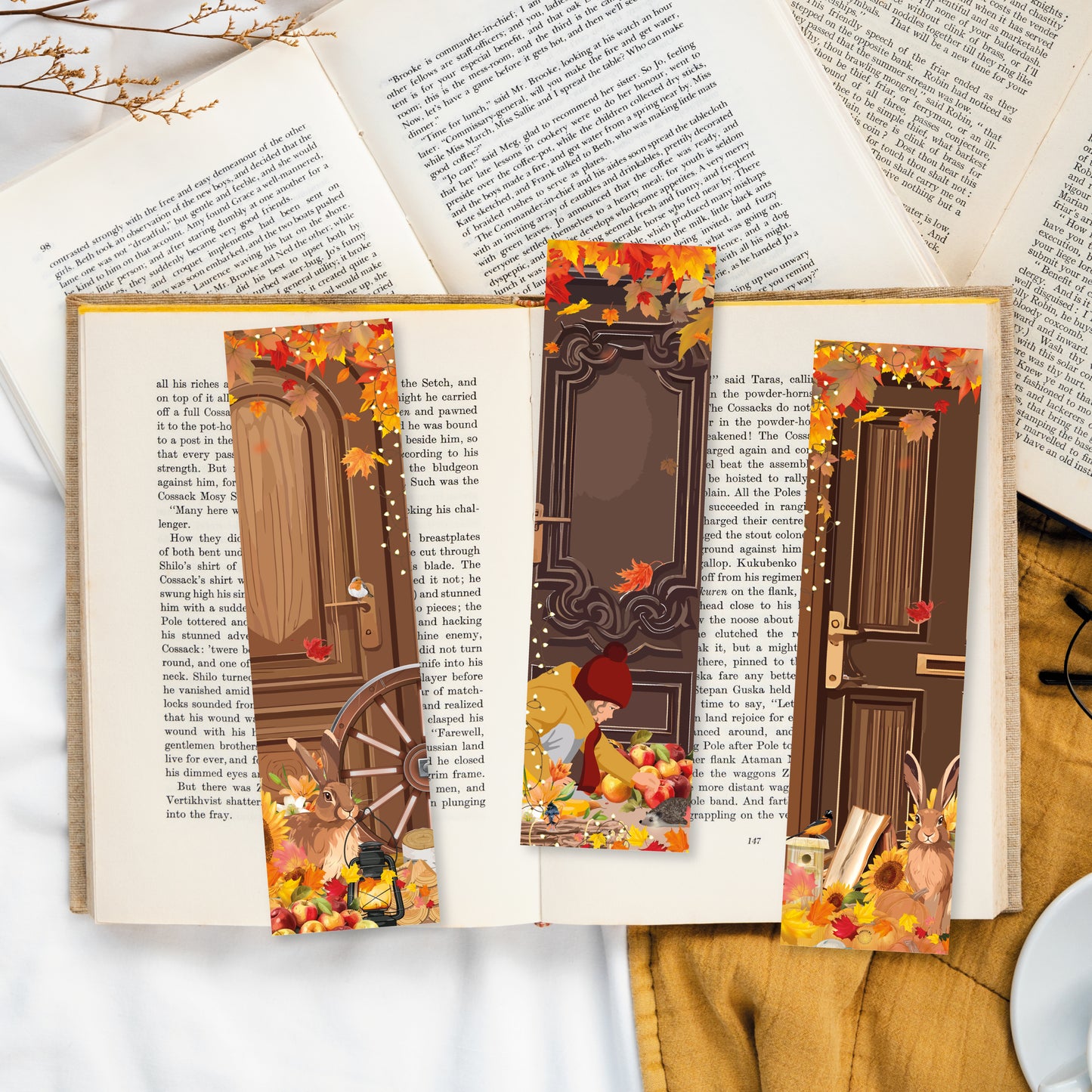 Lot de Marque Pages Portes Automnales