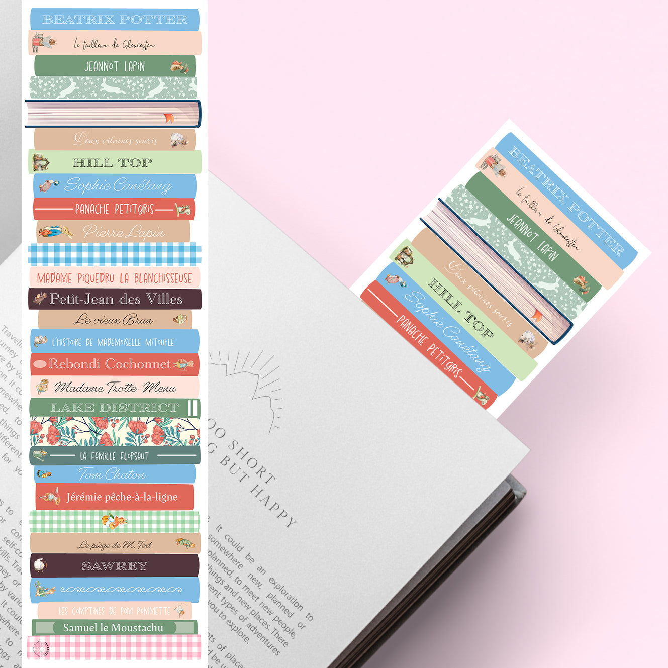 Marque-page inspirĂ© par lâunivers de Beatrix Potter, design dĂ©licat et bucolique, idĂ©al pour les amateurs dâillustrations botaniques et de contes pour enfants.