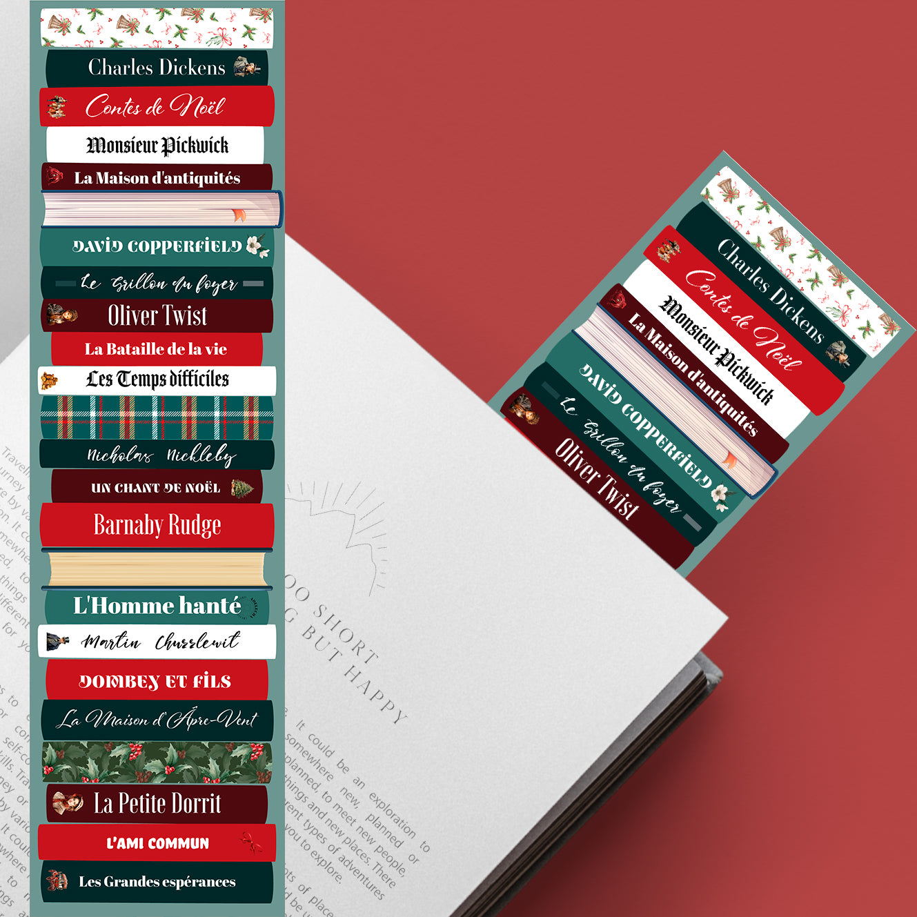 Marque-page inspiré par les contes et romans de Charles Dickens, illustration intemporelle et évocatrice, idéal pour accompagner vos lectures de Noël et d’histoires émouvantes