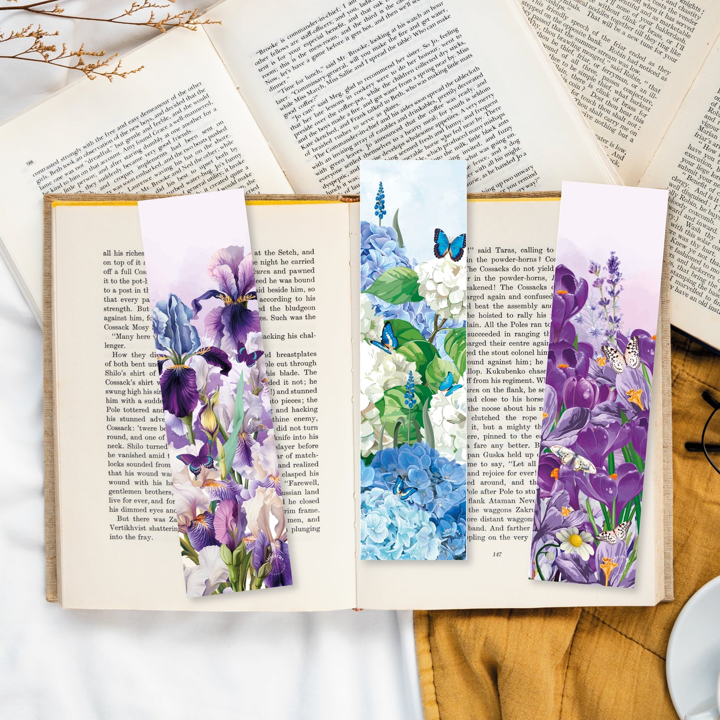 Marque-page floral au style coloré, parfait pour accompagner vos lectures de printemps