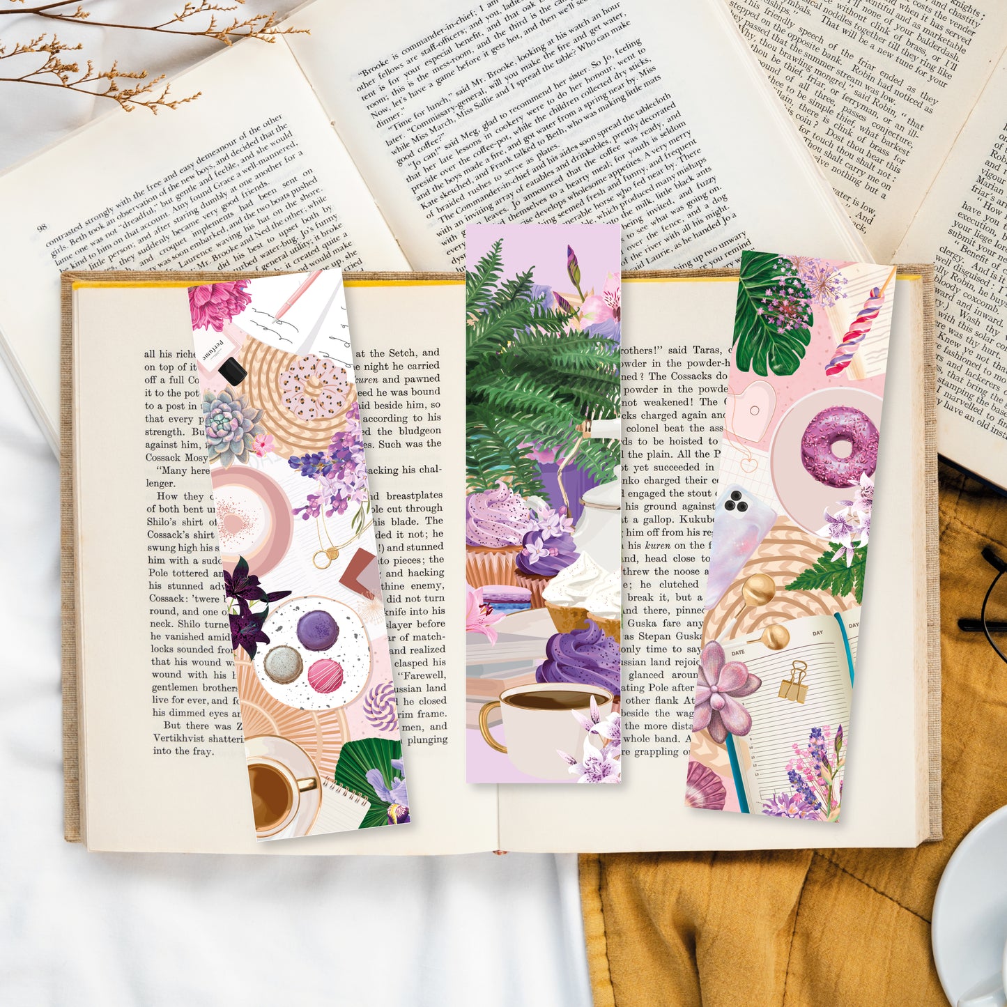 Marque-page floral au style gourmand parfait pour accompagner vos lectures de printemps