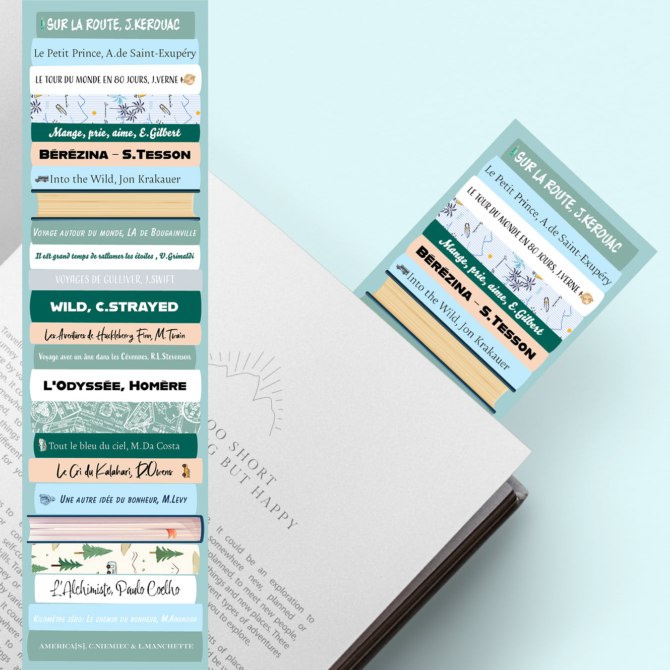 Marque-page inspiré par les grandes épopées littéraires, illustration inspirante et dépaysante, idéal pour les passionnés de romans d’exploration et de périples inoubliables.