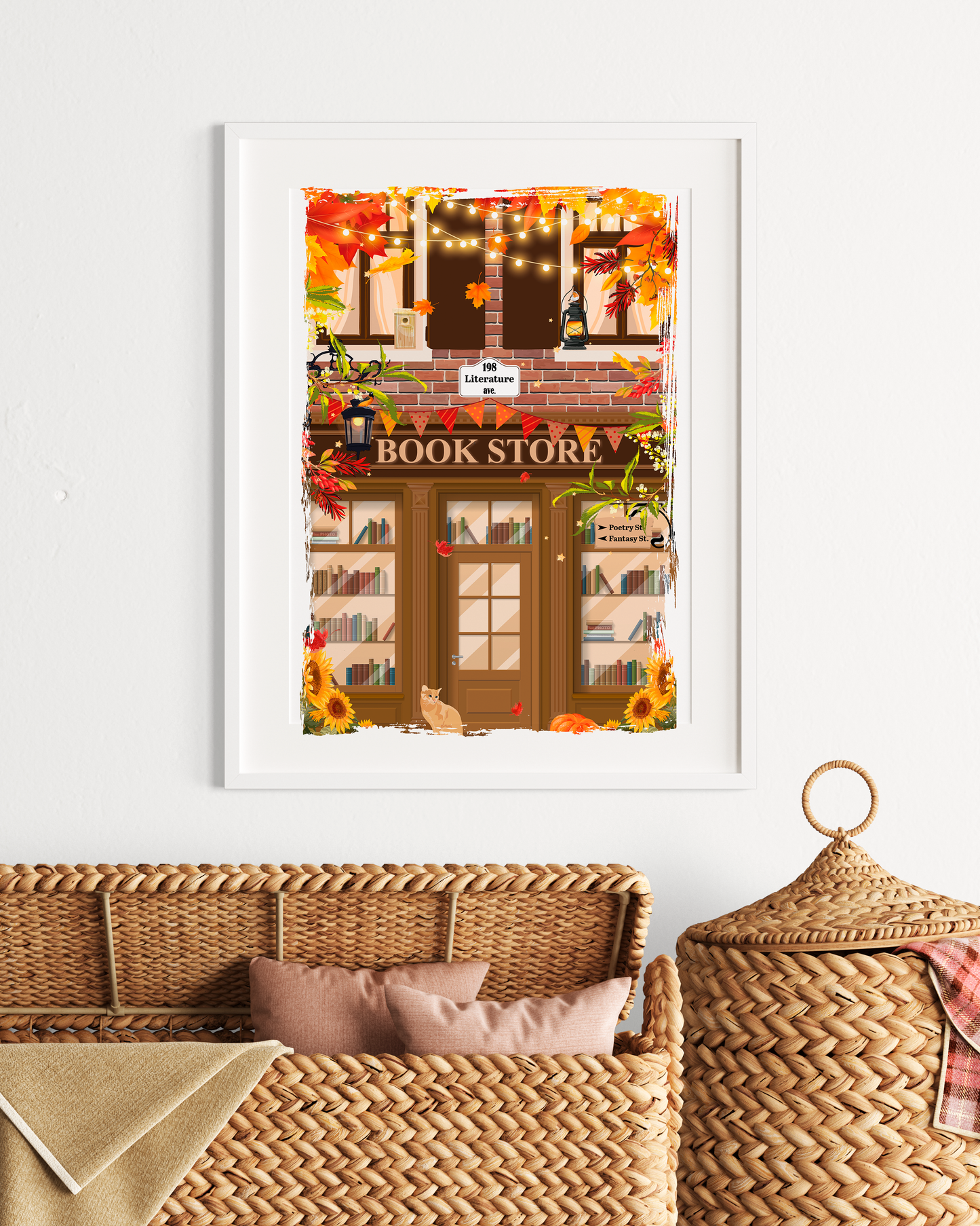 Illustration Fall Bookstore