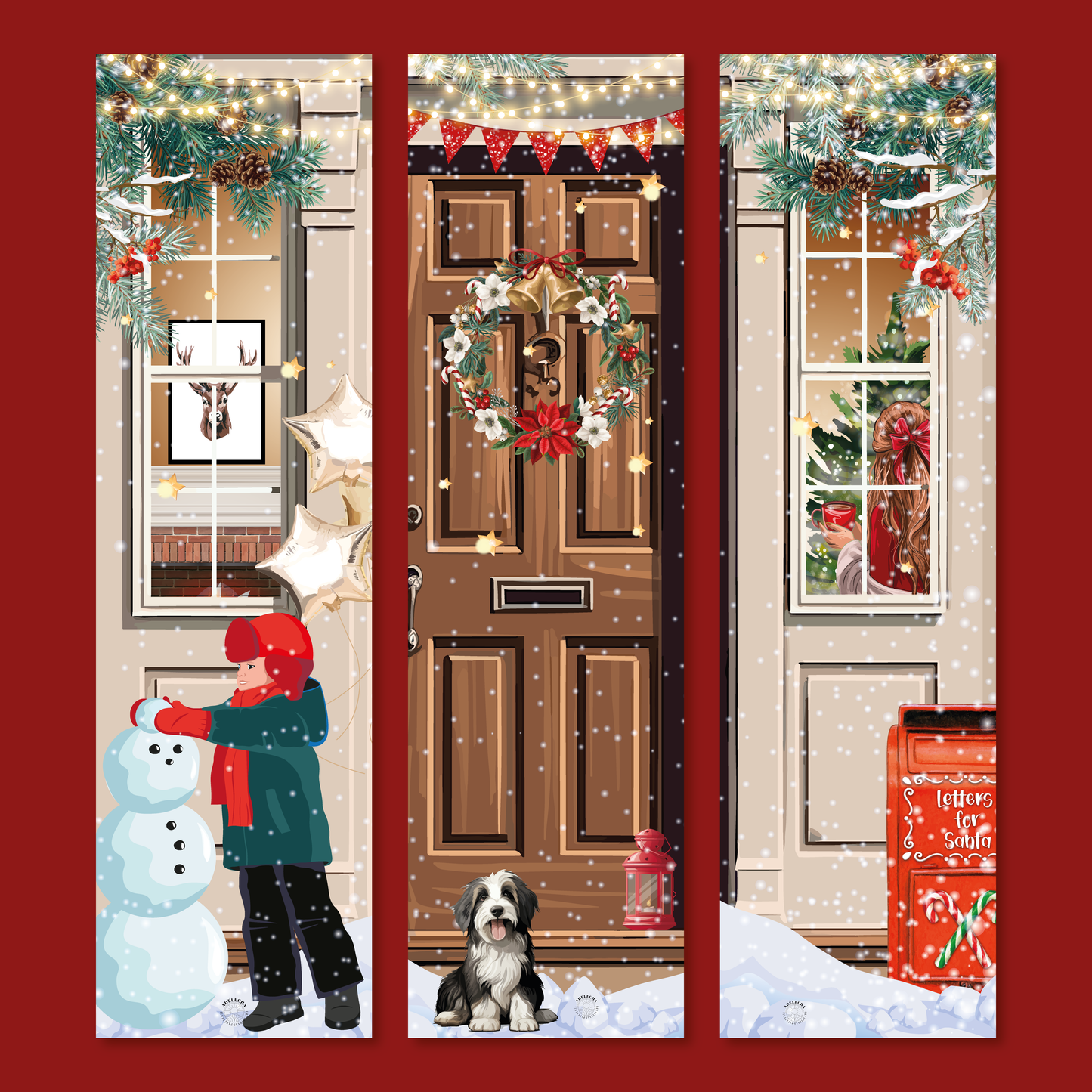 Lot de Marque Pages Porte De Noel