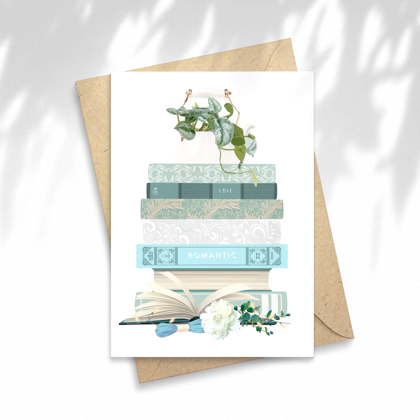 Illustration Pile de livres Romantique