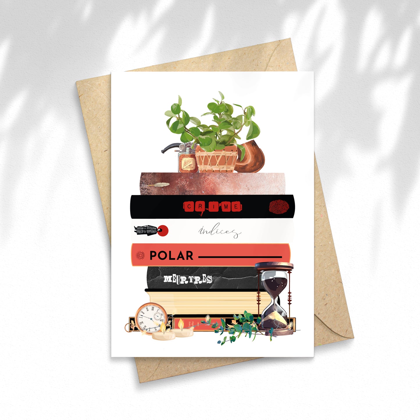 Illustration Pile de livres Polar