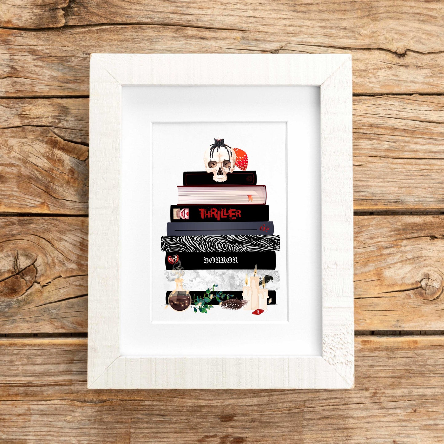 Illustration Pile de livres Thriller