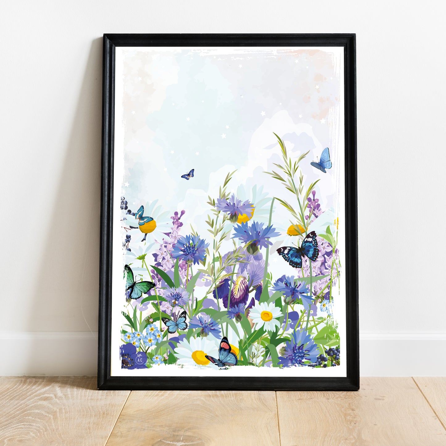 Illustration Blue Blooming