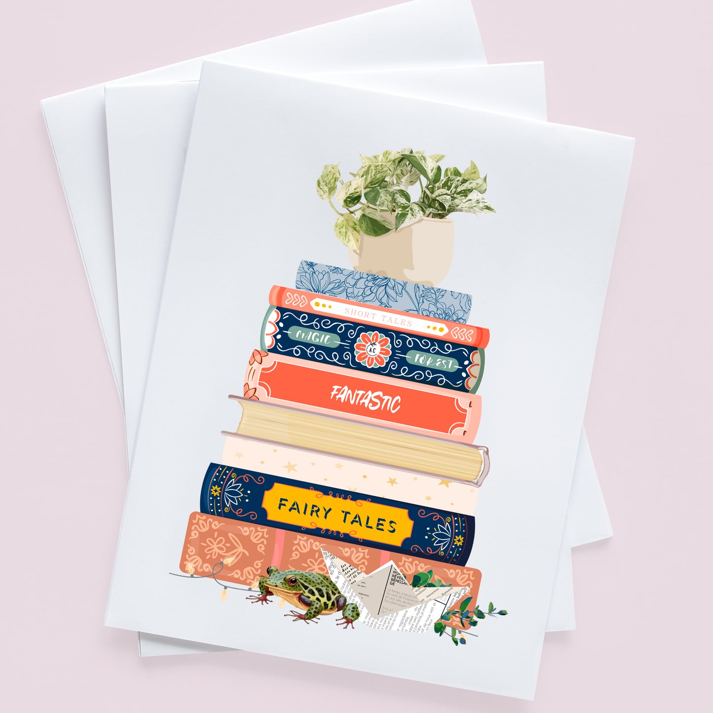 Illustration Pile de livres Fairy Tales