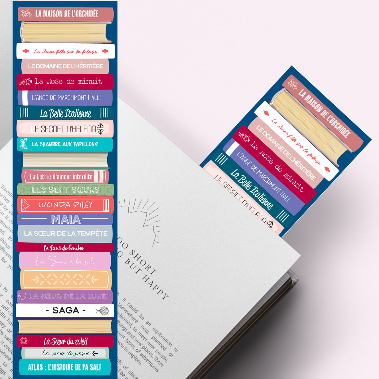 Marque-page inspiré par Lucinda Riley, ambiance romantique et élégante, idéal pour les passionnés de sagas familiales et de romans historiques.