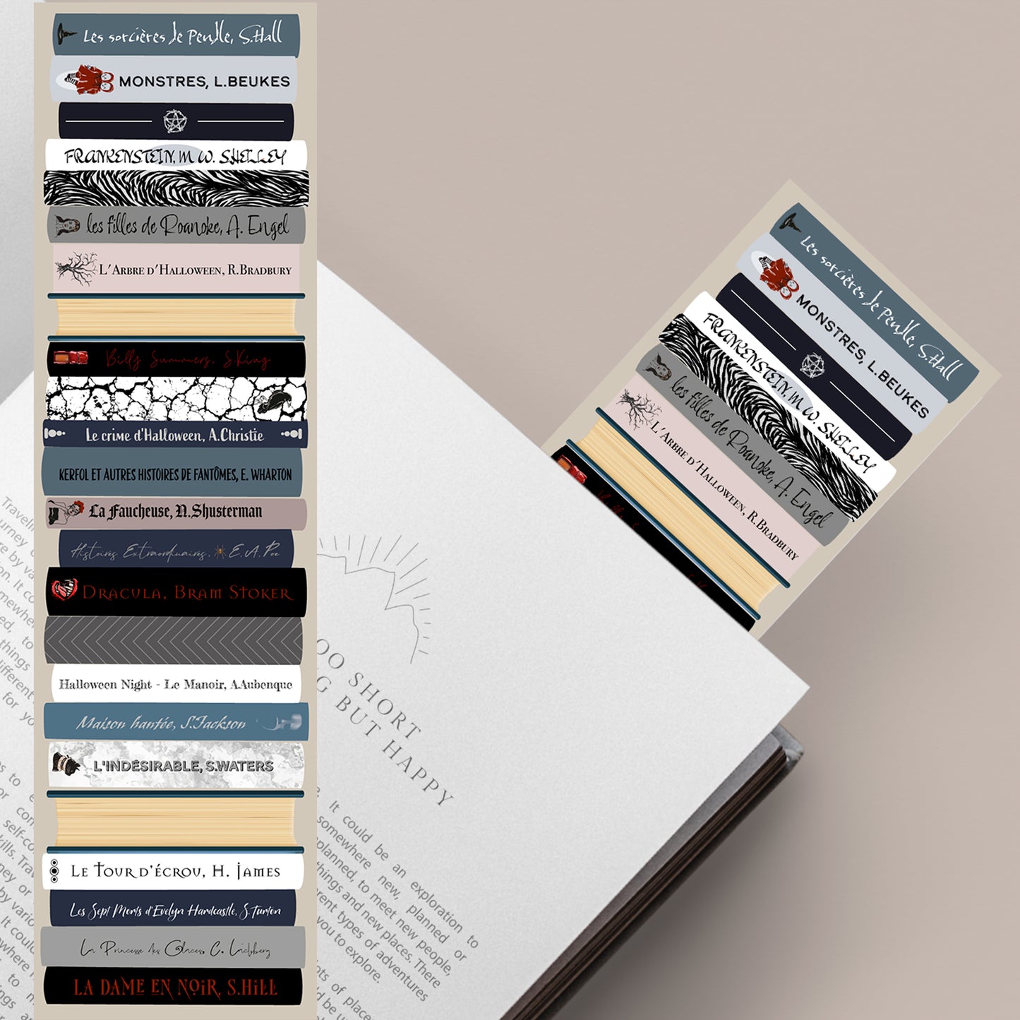Marque-page inspiré par Halloween, ambiance sombre et envoûtante, idéal pour les amateurs de magie et de lectures frissonnantes.