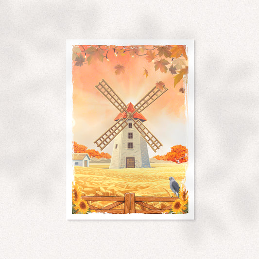 Illustration Autumn Mill