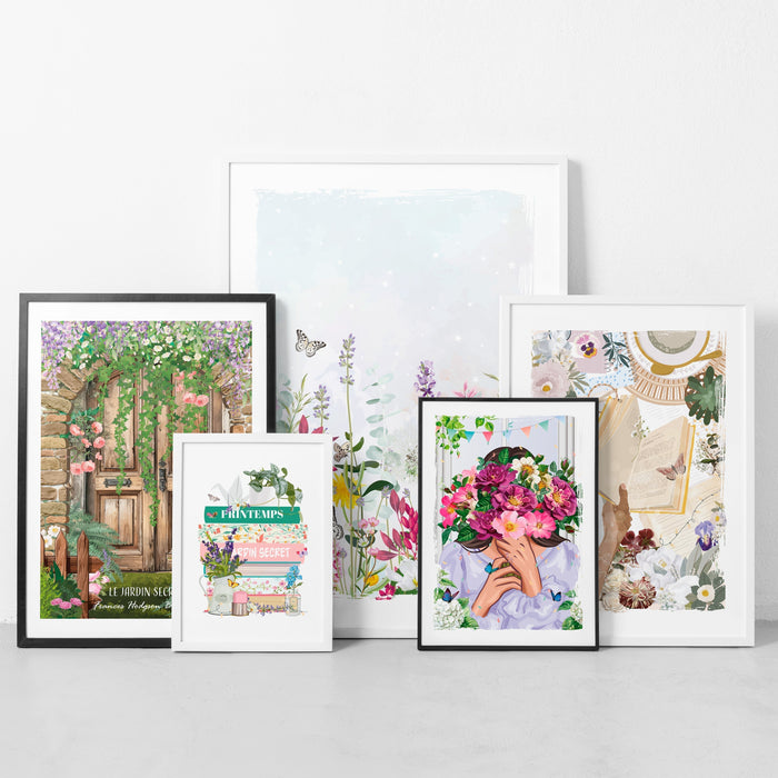 Illustrations et affiches fleuries pour une déco printanière tendance