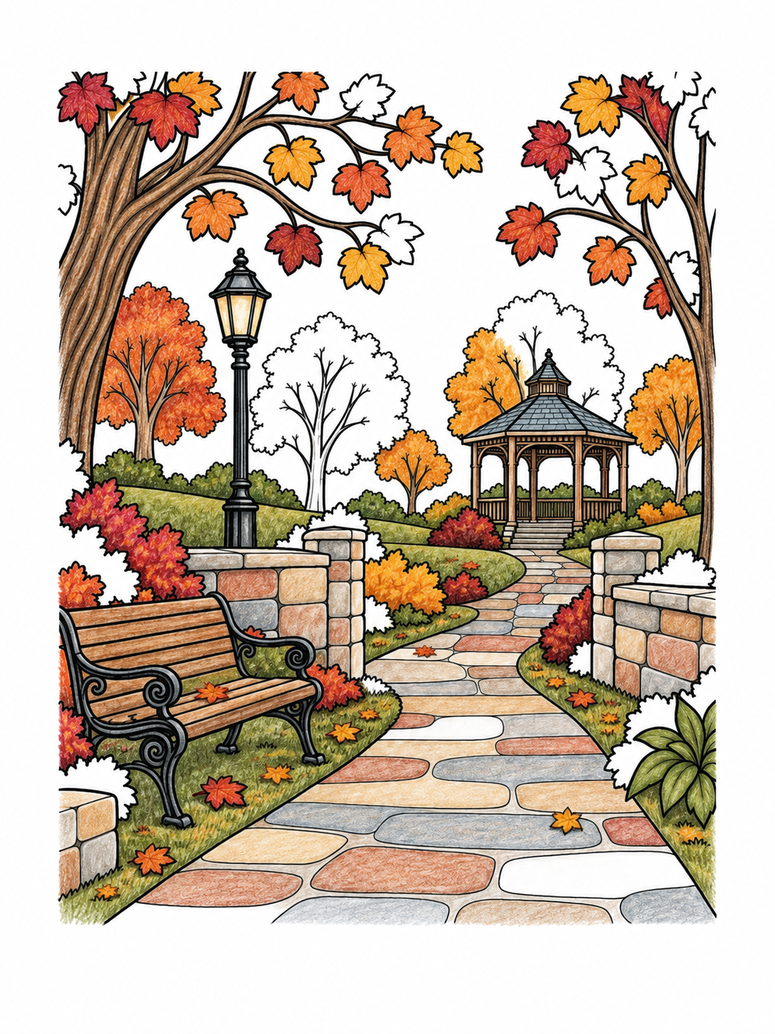 Automne au coin du feu – 30 coloriages cosy pour adultes à imprimer
