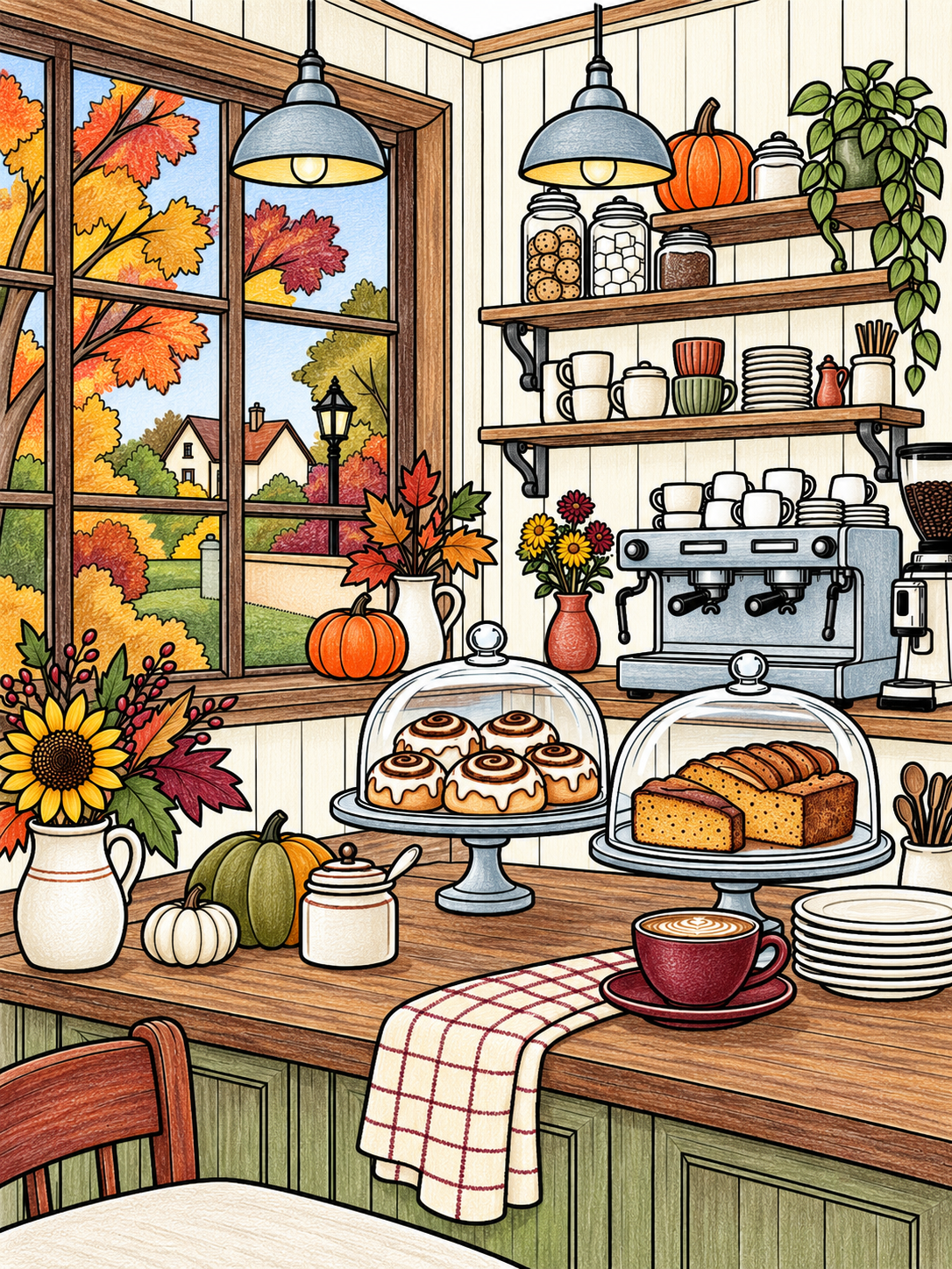Automne au coin du feu – 30 coloriages cosy pour adultes à imprimer