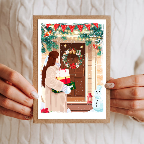 Illustration Christmas Door