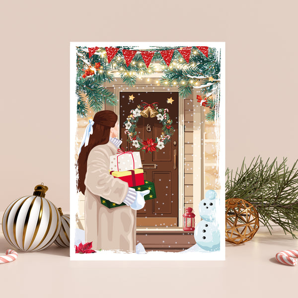 Illustration Christmas Door