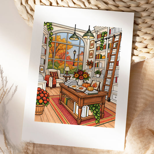 Automne au coin du feu – 30 coloriages cosy pour adultes à imprimer