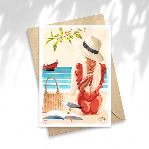 Illustration lecture à la plage