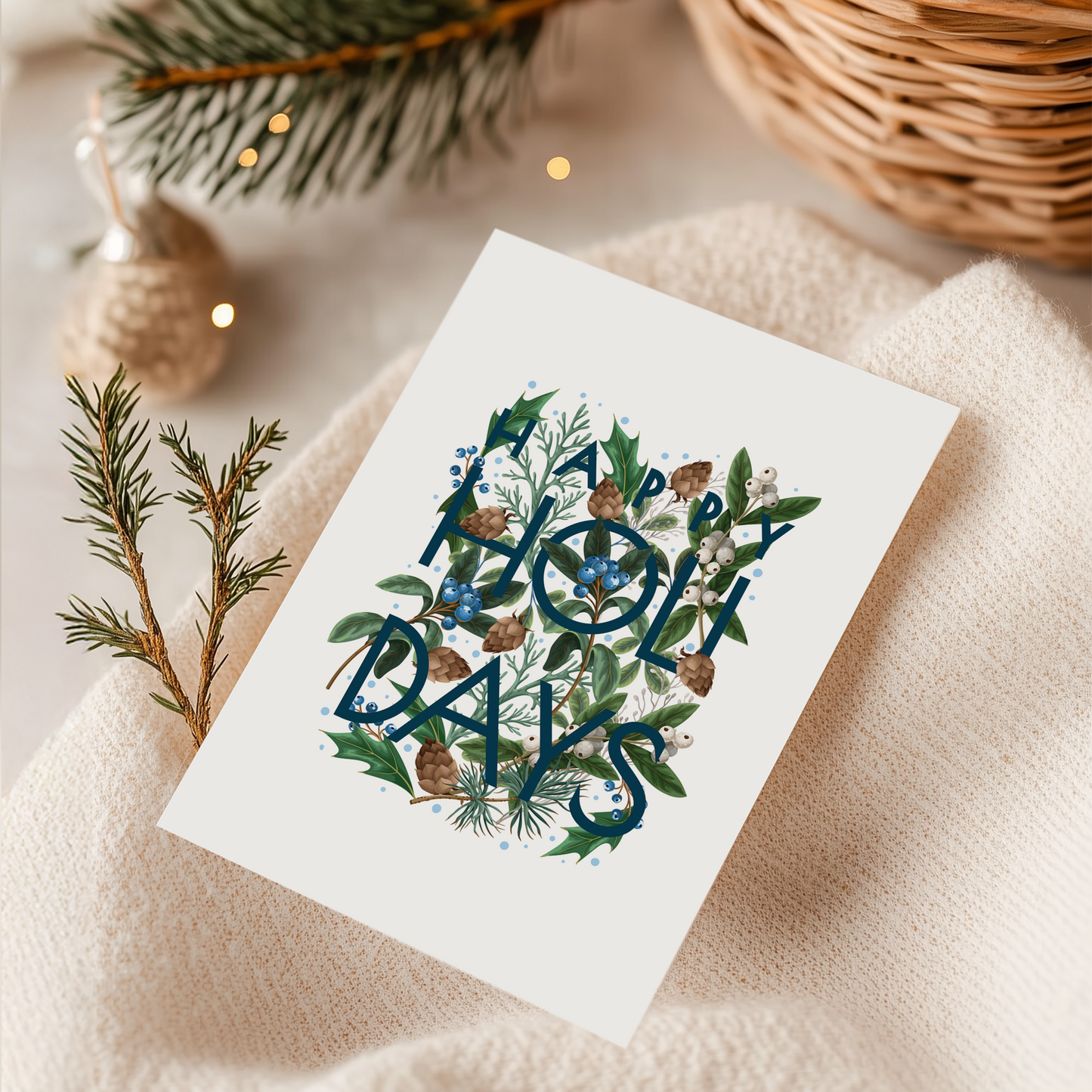 Illustration Happy Holidays (Blue)