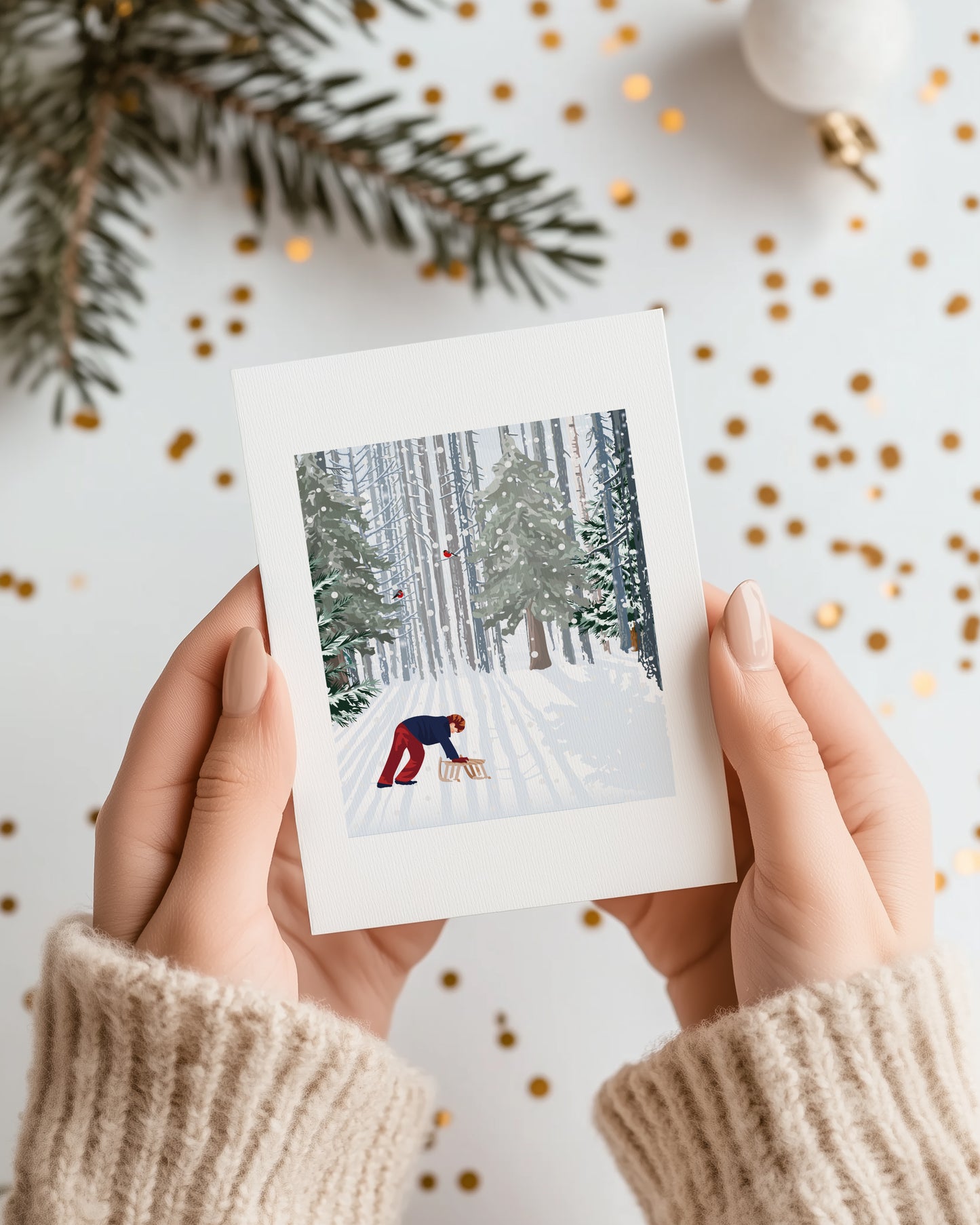 Lot de 4 Cartes Vintage Christmas