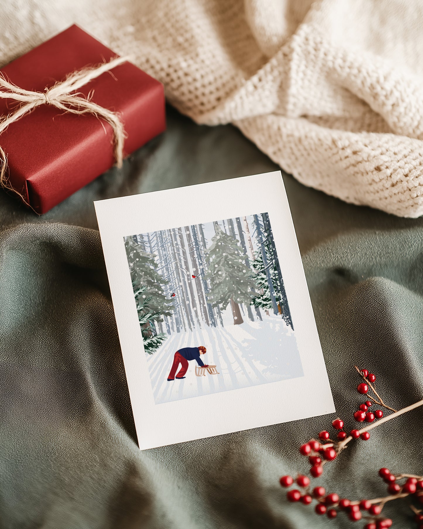 Lot de 4 Cartes Vintage Christmas