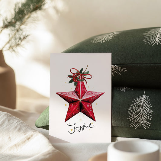 Lot de 4 Cartes Décoration de Noël