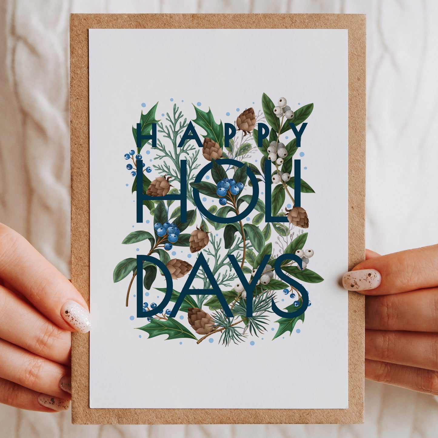 Illustration Happy Holidays (Blue)