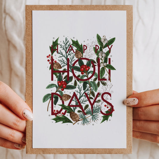 Illustration Happy Holidays (Red)