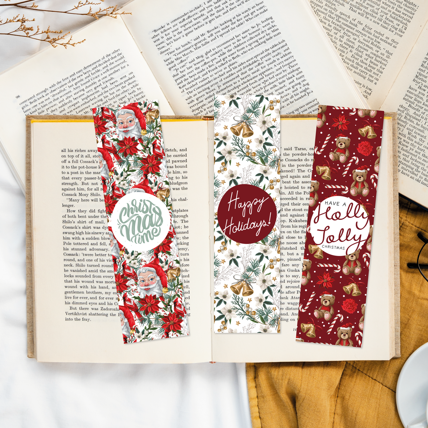 Lot de Marque Pages Holly Jolly