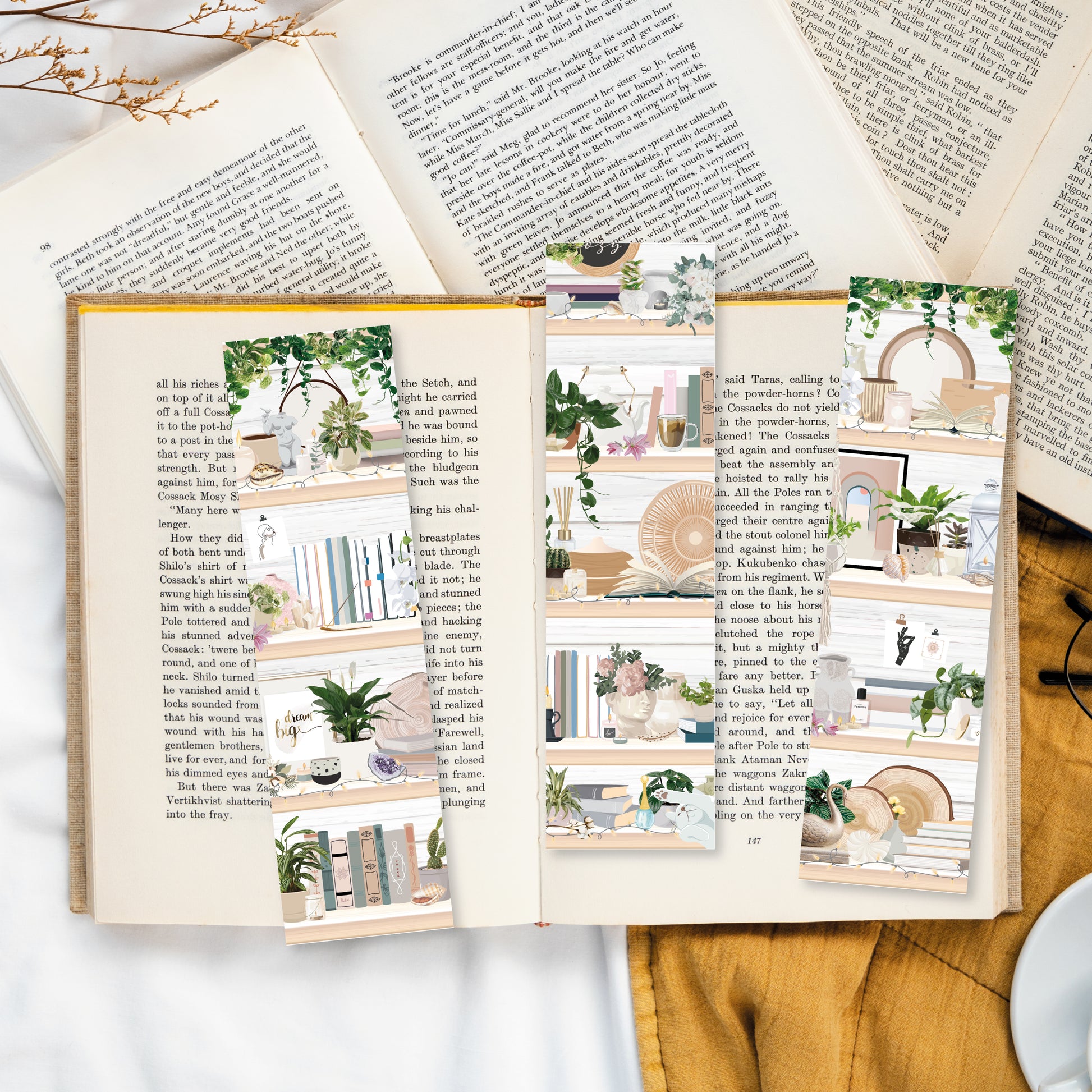 Marque-page floral au style romantique, parfait pour les amateurs de belles histoires
