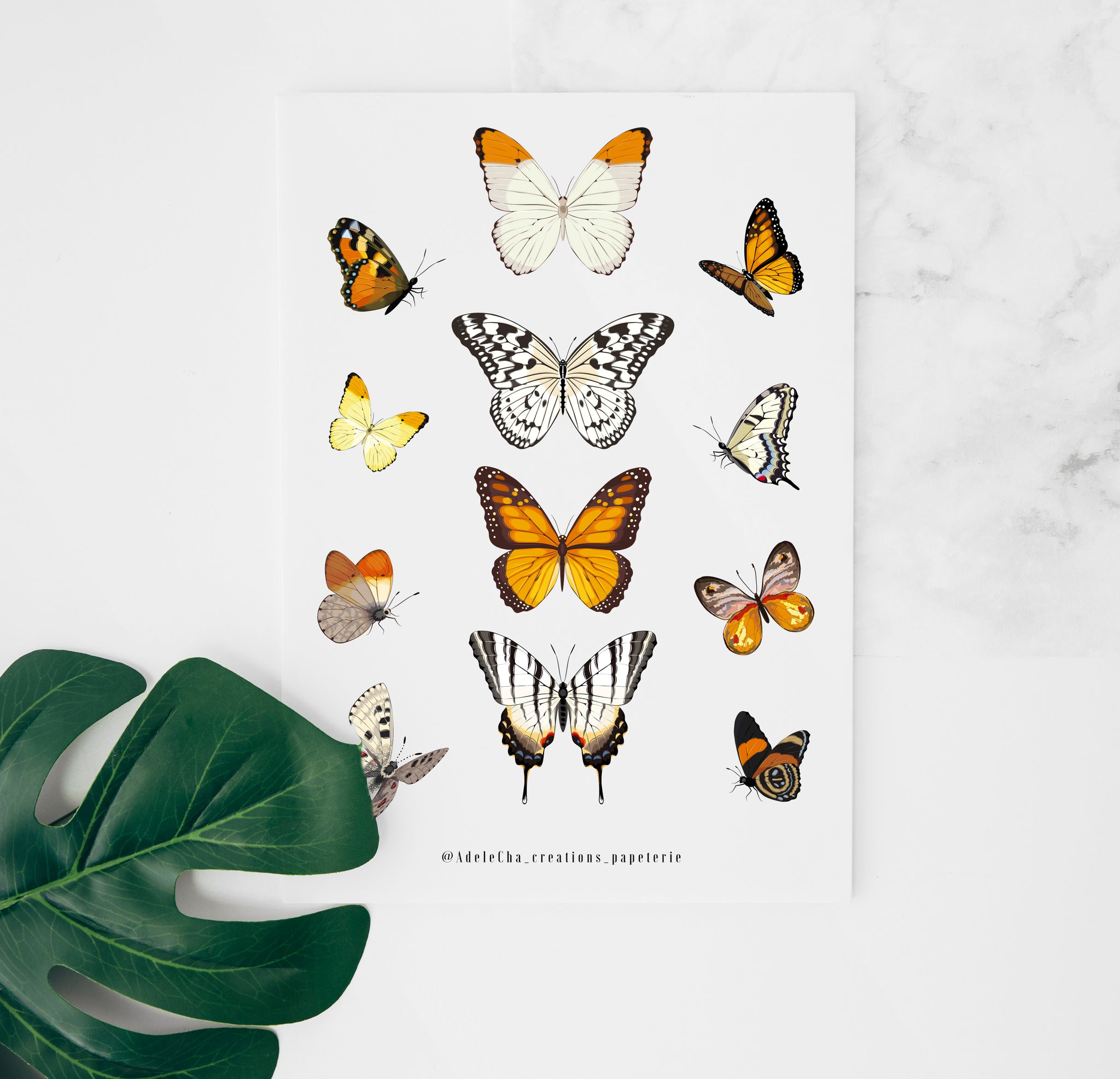 Stickers Yellow butterfly
