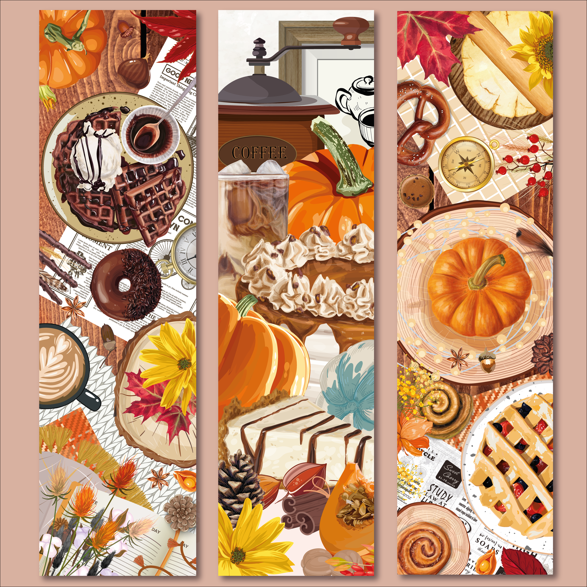 Lot de Marque Pages Automne Gourmand