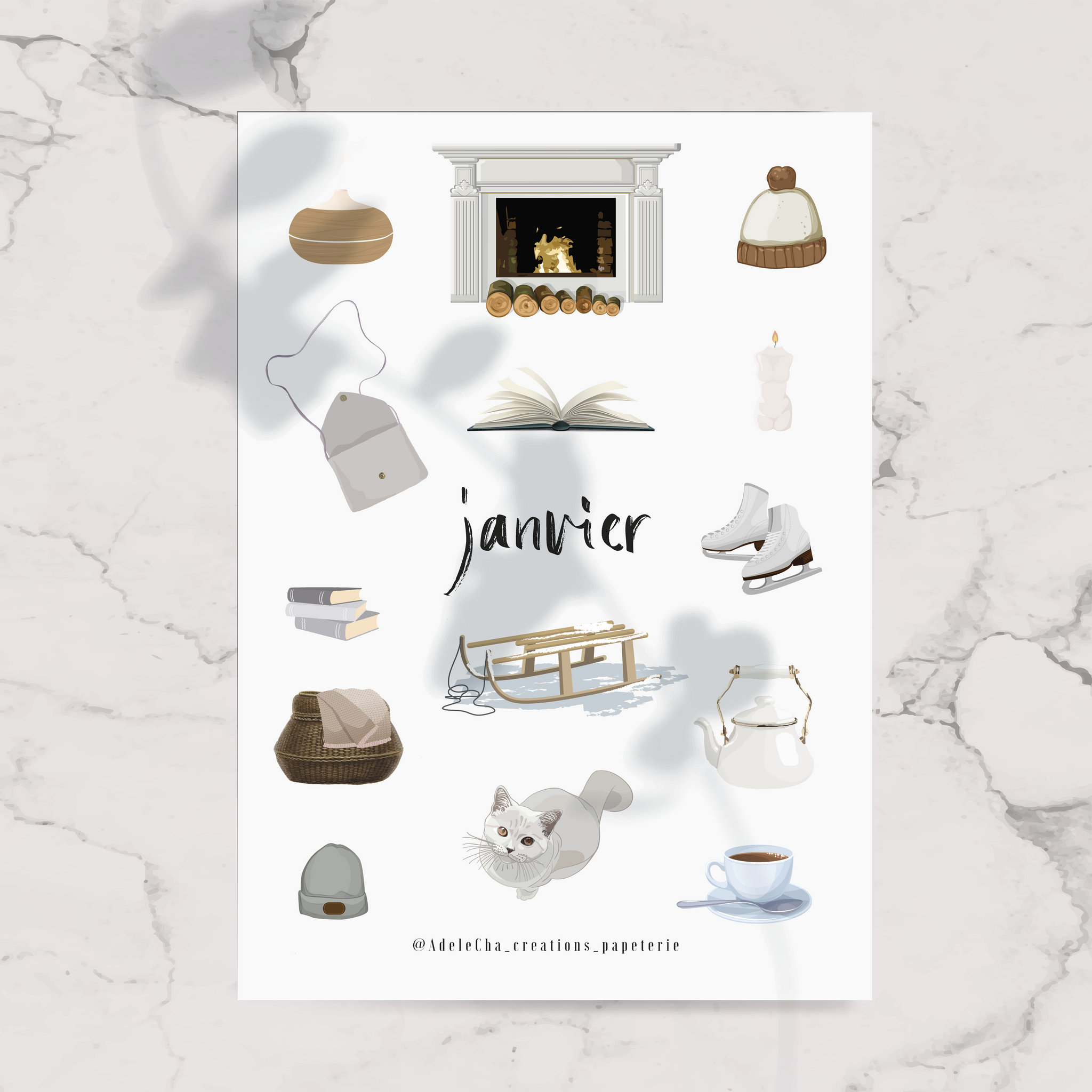 Stickers Janvier – AdeleCha Creations & papeterie