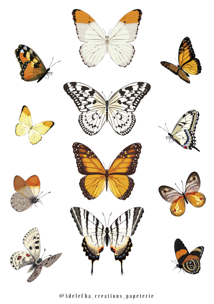 Stickers Yellow butterfly
